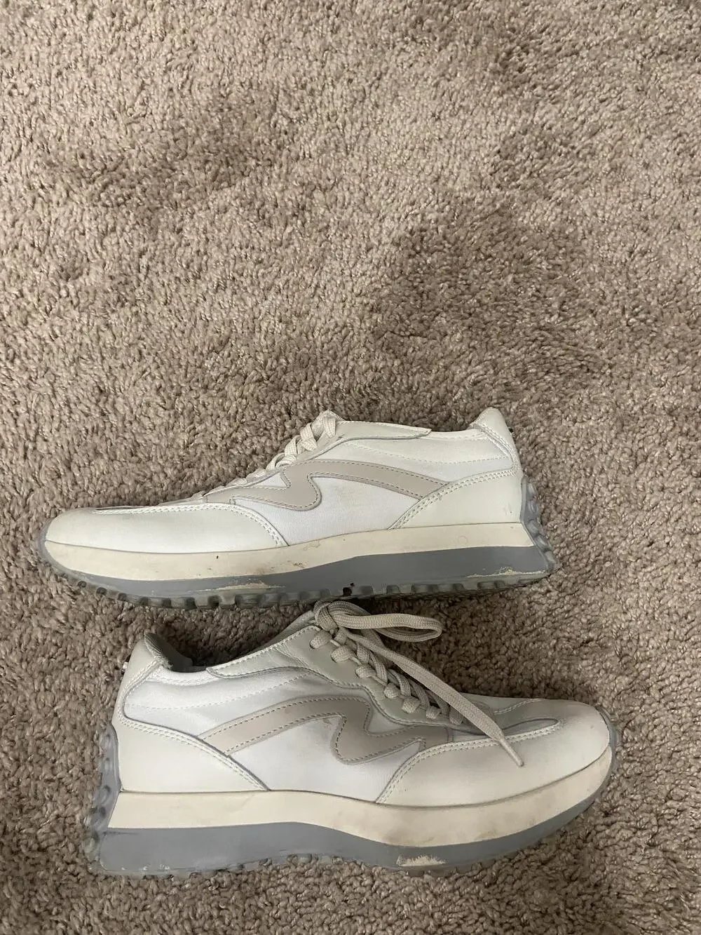 Steve Madden Campo Shoes Womens Size 7 White Leather Low Top Sneakers CAMPO8S1